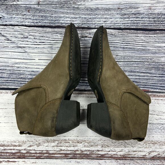 Born Rascal Brown Leather Square Toe Western Ankle Booties, Women’s size 10 - Picture 6 of 10